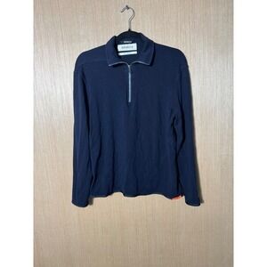 Seneca $245 Quarter Zip Pullover Long Sleeve Shirt Mens Small Navy Blue